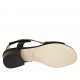 Sandalia para mujer con cierre de velcro en piel negra tacon 3 - Tallas disponibles:  33, 43