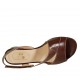 Sandalo da donna con velcro in pelle marrone tacco 3 - Misure disponibili: 32, 33, 34, 42, 43, 44, 45