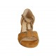 Chaussure ouverte pour femmes en cuir imprimé et daim brun clair talon 3 - Pointures disponibles:  32, 33, 43, 45