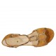 Chaussure ouverte pour femmes en cuir imprimé et daim brun clair talon 3 - Pointures disponibles:  32, 33, 43, 45
