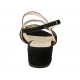 Sandale pour femmes en cuir et daim noir talon 4 - Pointures disponibles:  32, 33, 43, 44
