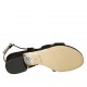 Sandale pour femmes en cuir et daim noir talon 4 - Pointures disponibles:  32, 33, 43, 44