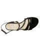 Sandale pour femmes en cuir et daim noir talon 4 - Pointures disponibles:  32, 33, 43, 44