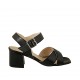 Sandale pour femmes avec courroie en cuir noir talon 5 - Pointures disponibles:  32, 33, 34, 42, 45