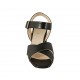 Sandalo da donna con cinturino in pelle nera tacco 5 - Misure disponibili: 32, 33, 34, 42, 45