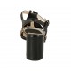 Sandale pour femmes avec glands et franges en cuir noir talon 7 - Pointures disponibles:  33, 34, 44
