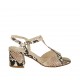 Sandalo da donna con cinturino in pelle stampata multicolore tacco 5 - Misure disponibili: 33, 34, 42, 43, 44, 45