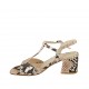 Sandalo da donna con cinturino in pelle stampata multicolore tacco 5 - Misure disponibili: 33, 34, 42, 43, 44, 45