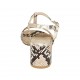 Sandalia para mujer con cinturon en piel imprimida multicolor tacon 5 - Tallas disponibles:  33, 43, 44, 45