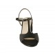 Sandalo da donna con cinturino in pelle nera tacco 5 - Misure disponibili: 33, 34, 42, 43, 44, 45