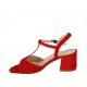Sandalo da donna con cinturino in camoscio rosso tacco 5 - Misure disponibili: 33, 34, 42, 43, 44, 45
