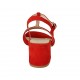 Sandalo da donna con cinturino in camoscio rosso tacco 5 - Misure disponibili: 33, 34, 42, 43, 44, 45