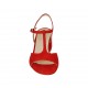 Sandalo da donna con cinturino in camoscio rosso tacco 5 - Misure disponibili: 33, 34, 42, 43, 44, 45