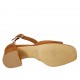 Scarpa aperta da donna con cinturino in camoscio color cuoio tacco 6 - Misure disponibili: 33, 34, 42, 43, 44, 45