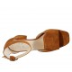 Scarpa aperta da donna con cinturino in camoscio color cuoio tacco 6 - Misure disponibili: 33, 34, 42, 44, 45