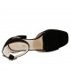 Woman's open shoe with strap in black suede heel 6 - Available sizes:  32, 42, 43, 44, 45