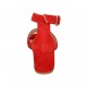 Woman's open shoe with strap in red suede heel 6 - Available sizes:  32, 34, 42