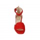 Zapato abierto para mujer con cinturon en gamuza roja tacon 6 - Tallas disponibles:  32, 34, 42