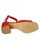 Zapato abierto para mujer con cinturon en gamuza roja tacon 6 - Tallas disponibles:  32, 34, 42
