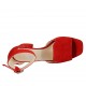 Woman's open shoe with strap in red suede heel 6 - Available sizes:  32, 34, 42
