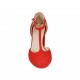 Scarpa aperta da donna con cinturino in camoscio rosso tacco 7 - Misure disponibili: 32, 33, 34, 42, 43, 44, 45