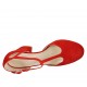 Scarpa aperta da donna con cinturino in camoscio rosso tacco 7 - Misure disponibili: 32, 33, 34, 42, 43, 44, 45