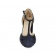 Zapato abierto para mujer con cinturon en gamuza azul tacon 7 - Tallas disponibles:  42, 43