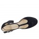Zapato abierto para mujer con cinturon en gamuza azul tacon 7 - Tallas disponibles:  42, 43