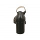Escarpin ouvert pour femmes avec courroie en cuir noir talon 7 - Pointures disponibles:  34, 42, 43, 44