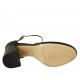 Woman's open shoe with strap in black leather heel 7 - Available sizes:  34, 42, 43, 44