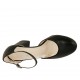 Woman's open shoe with strap in black leather heel 7 - Available sizes:  34, 42, 43, 44
