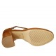 Scarpa aperta da donna con cinturino in camoscio color cuoio tacco 7 - Misure disponibili: 32, 34, 42, 43, 44, 45