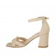 Woman's open shoe with strap in nude patent leather heel 7 - Available sizes:  43, 45