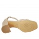 Zapato abierto para mujer en charol color desnudo con cinturon tacon 7 - Tallas disponibles:  43, 45