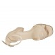 Woman's open shoe with strap in nude patent leather heel 7 - Available sizes:  43, 45