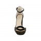 Scarpa aperta da donna in vernice nera con cinturino tacco 7 - Misure disponibili: 32, 33, 34, 42, 43, 44, 45