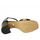 Scarpa aperta da donna in vernice nera con cinturino tacco 7 - Misure disponibili: 42, 43