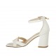 Scarpa aperta da donna in vernice bianca con cinturino tacco 7 - Misure disponibili: 33, 34, 42, 43, 44, 45