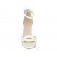 Chaussure ouverte pour femmes en cuir verni blanc avec courroie talon 7 - Pointures disponibles:  43