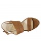 Sandale avec plateforme pour femmes en daim marron terre talon 10 - Pointures disponibles:  32, 33, 34, 42, 43, 44, 46