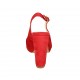 Sandalia con cinturon y plataforma para mujer en gamuza roja tacon 10 - Tallas disponibles:  32, 33, 34, 42