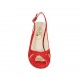 Sandalia con cinturon y plataforma para mujer en gamuza roja tacon 10 - Tallas disponibles:  32, 33, 34, 42