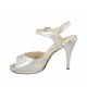 Sandalo da donna con cinturino e plateau in pelle laminata argento tacco 9 - Misure disponibili: 32, 33, 34, 42, 43, 44, 45, 46, 47