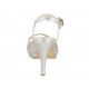 Sandalo da donna con cinturino e plateau in pelle laminata argento tacco 9 - Misure disponibili: 33, 34, 42, 43, 44, 46, 47