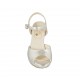 Sandalo da donna con cinturino e plateau in pelle laminata argento tacco 9 - Misure disponibili: 32, 33, 34, 42, 43, 44, 45, 46, 47