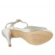 Sandalo da donna con cinturino e plateau in pelle laminata argento tacco 9 - Misure disponibili: 32, 33, 34, 42, 43, 44, 45, 46, 47