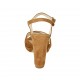 Sandalo da donna con plateau e cinturino in camoscio cuoio tacco 10 - Misure disponibili: 32, 33, 34, 42, 43, 44, 45, 46