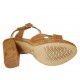Sandalo da donna con plateau e cinturino in camoscio cuoio tacco 10 - Misure disponibili: 32, 33, 34, 42, 43, 44, 45, 46