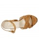 Sandalo da donna con plateau e cinturino in camoscio cuoio tacco 10 - Misure disponibili: 32, 33, 34, 42, 43, 44, 45, 46