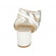 Sandale pour femmes avec boucles en cuir lamé blanc, argent et platine talon 5 - Pointures disponibles:  32, 33, 34, 42, 43, 44, 46